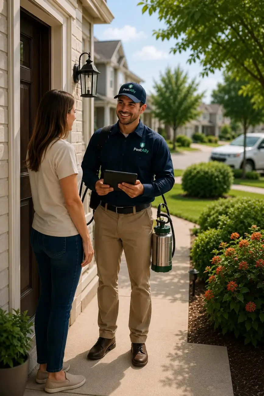 Technician carrying out a home inspection in Chester, Virginia