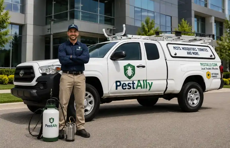 PestAlly-connected pro treating the foundation of a Temecula, CA home