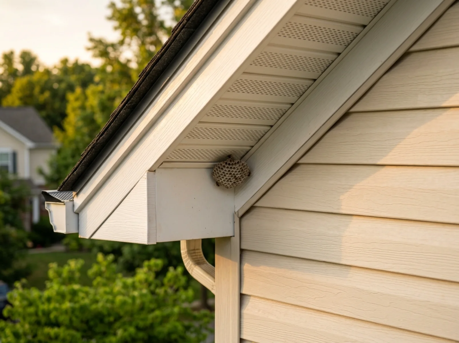 Wasp nest removal near home eaves